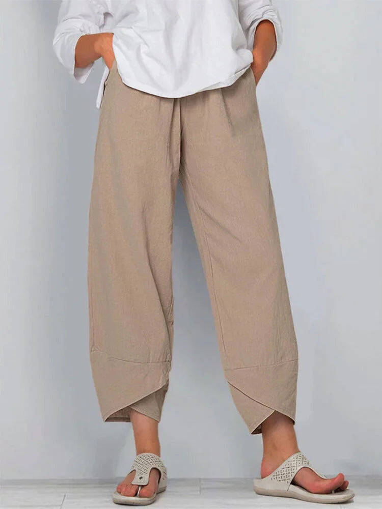 Pantalons décontractés unis à la cheville