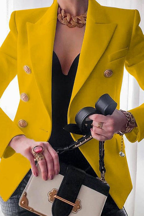 Manteau Slim à Boutons à Manches Longues Chic