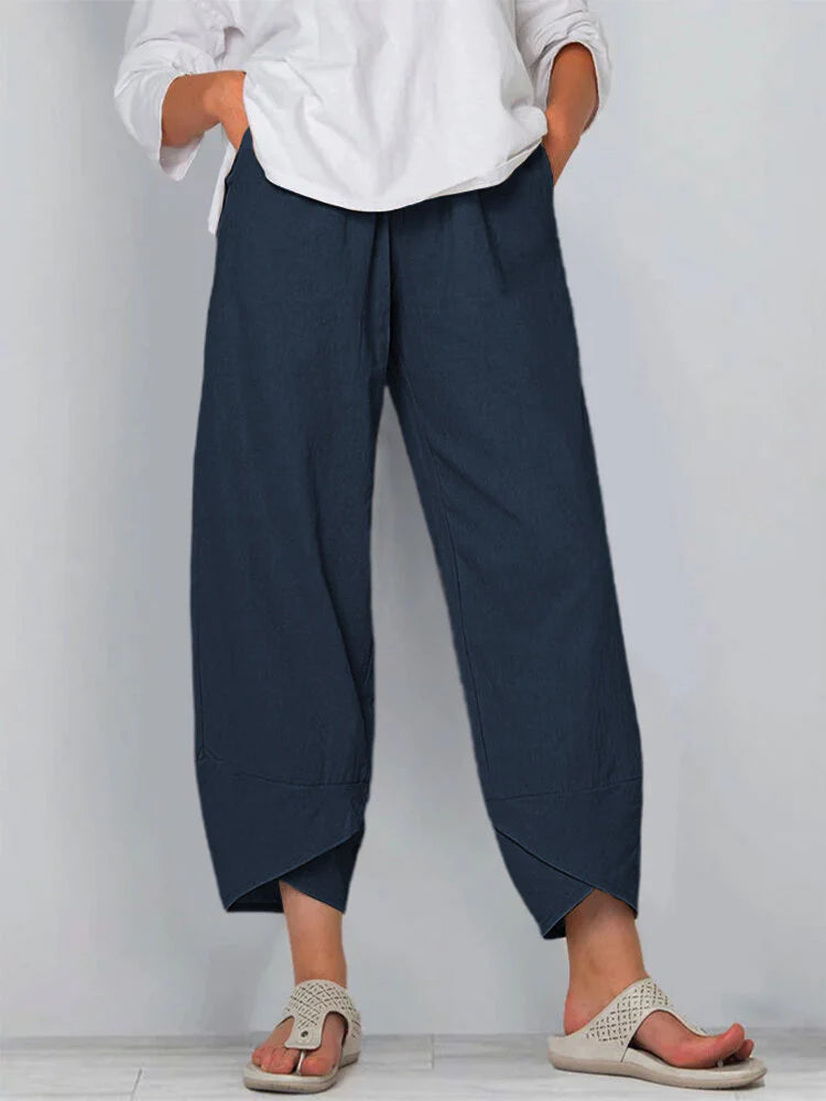 Pantalons décontractés unis à la cheville