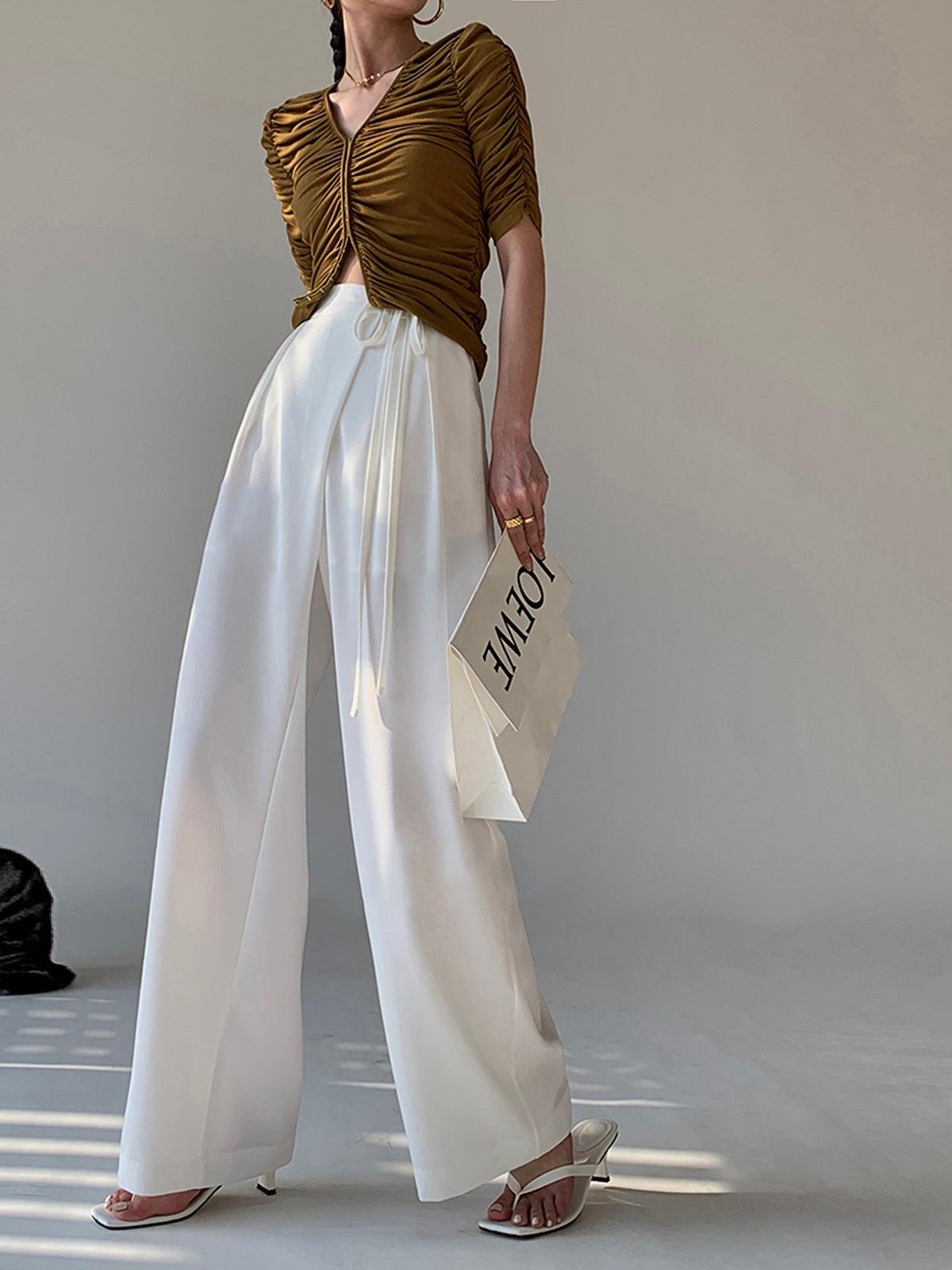 Large Fluid Trousers with Belted Waist