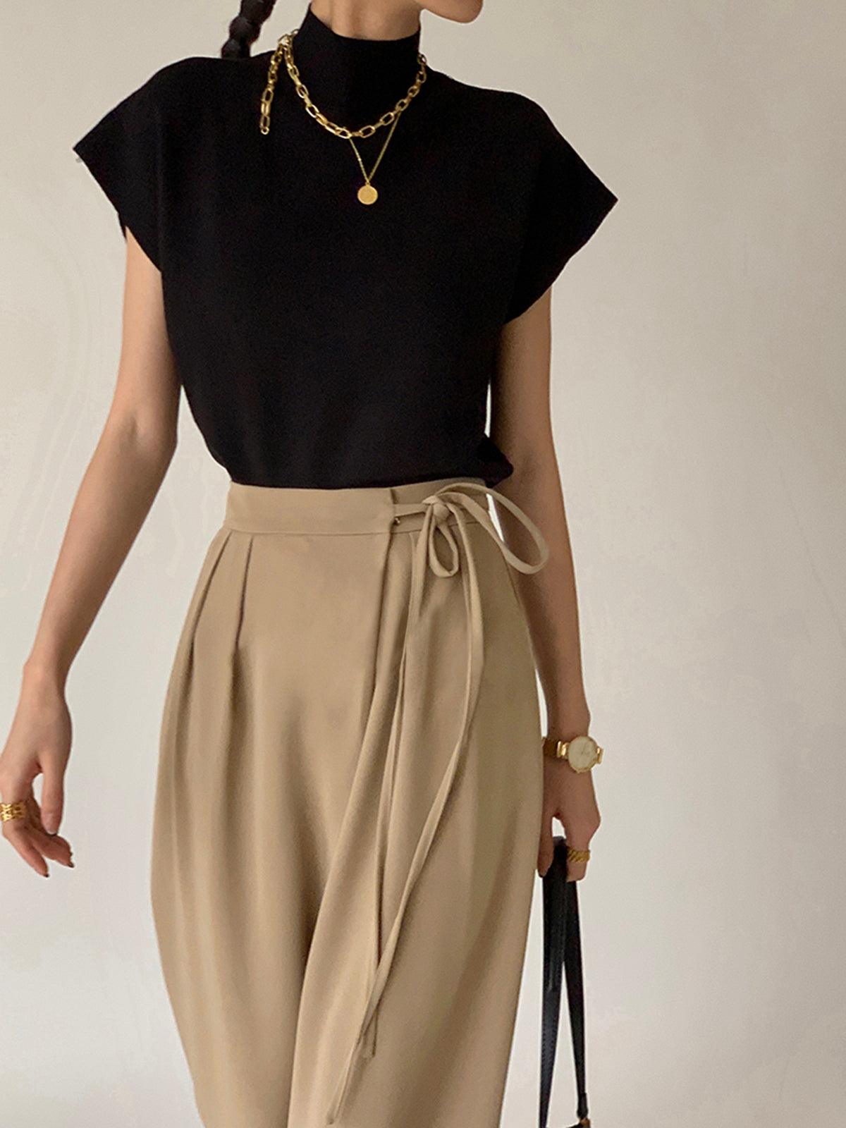 Large Fluid Trousers with Belted Waist
