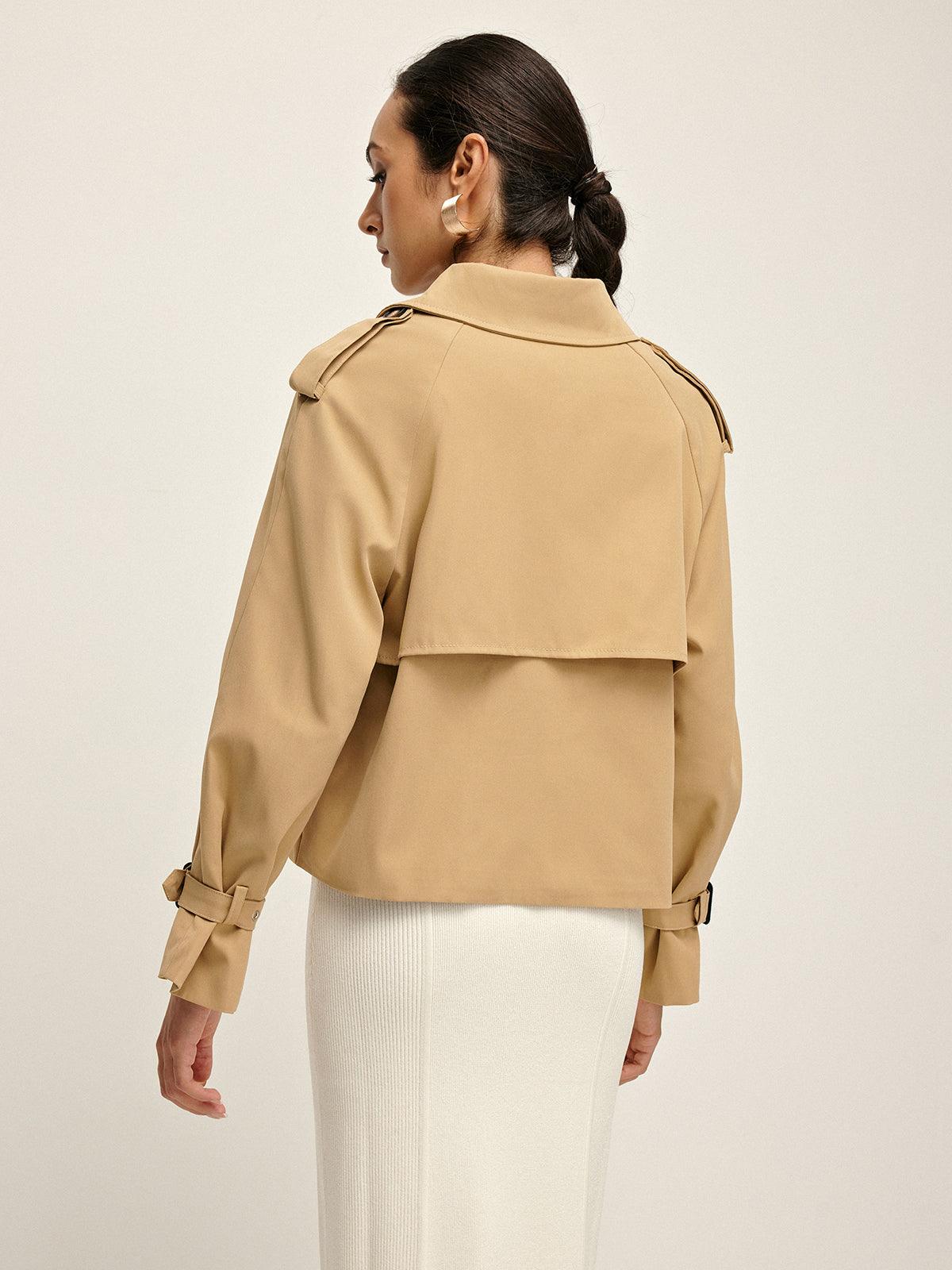Manteau Trench à Col Revers