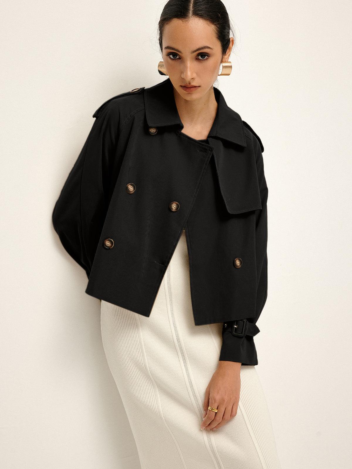 Manteau Trench à Col Revers