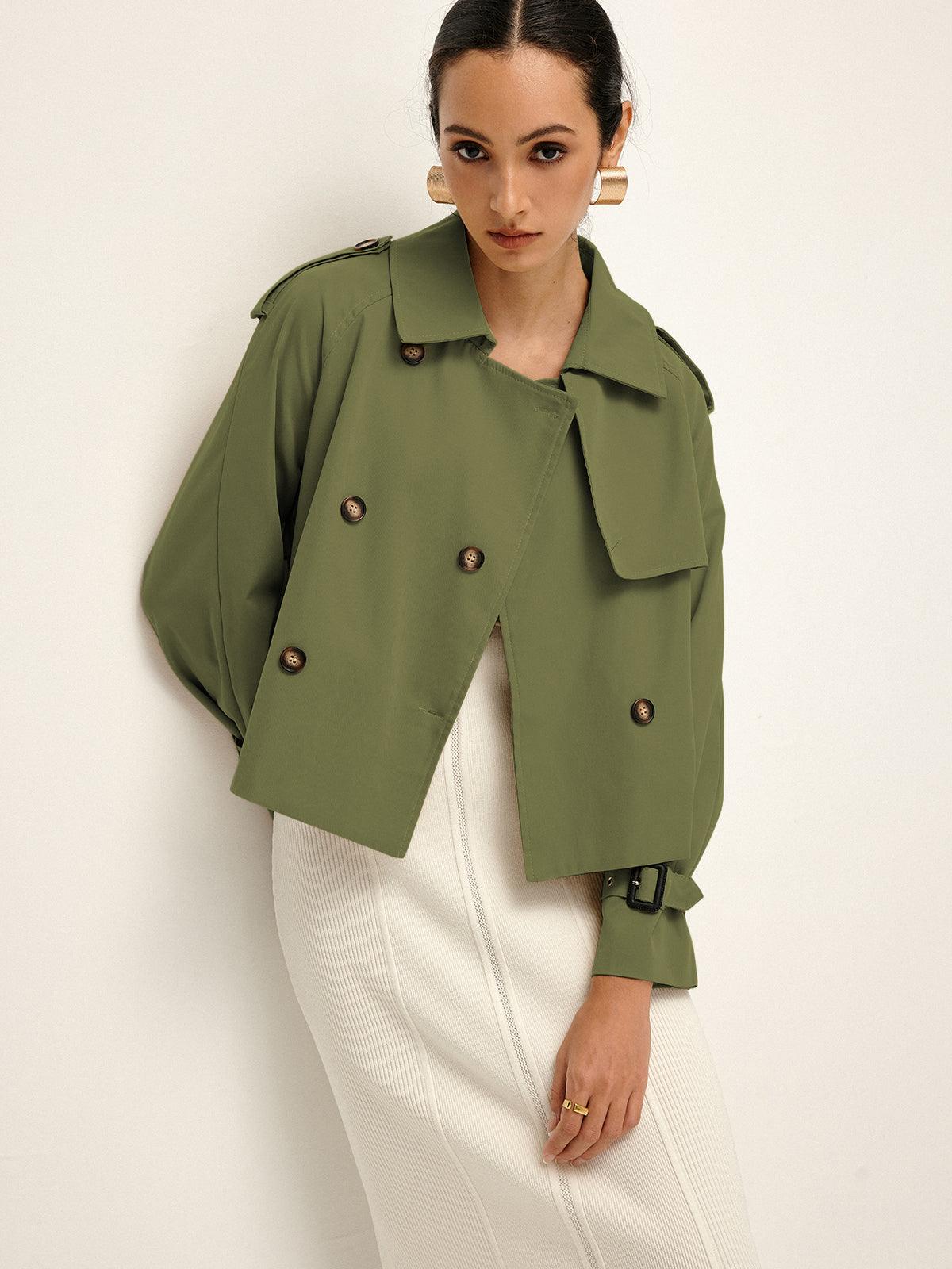 Manteau Trench à Col Revers