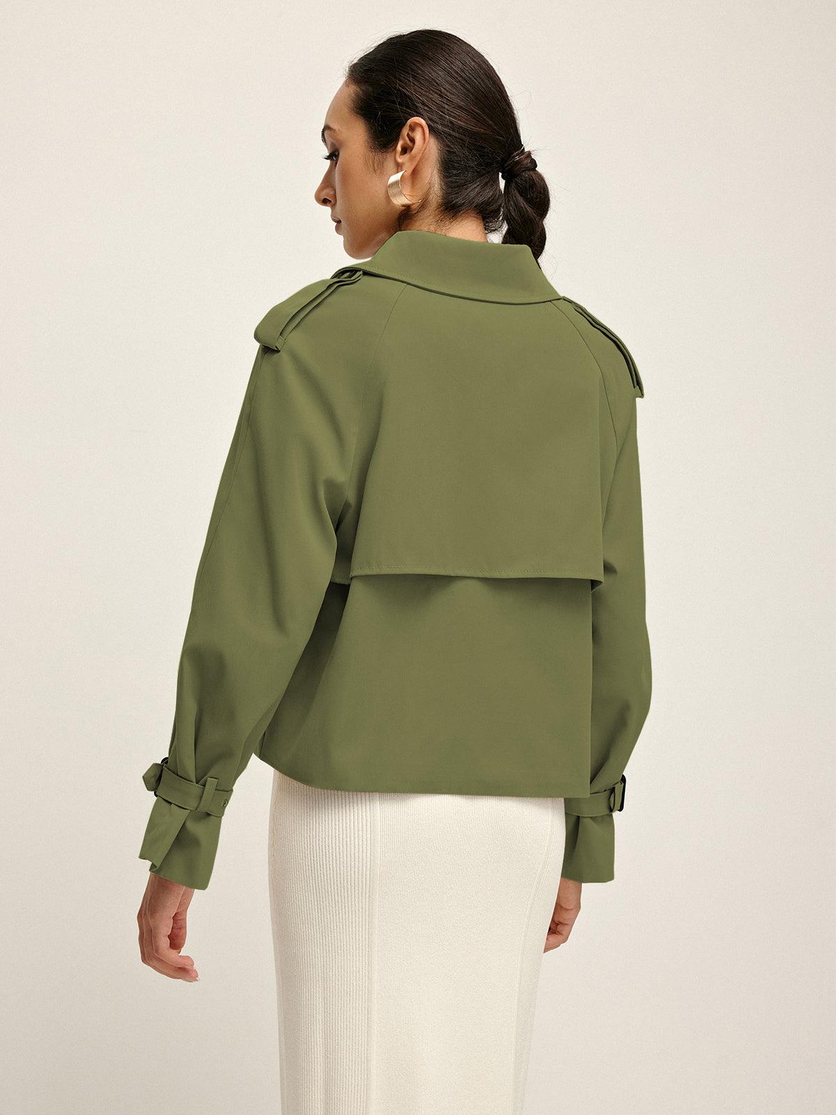 Manteau Trench à Col Revers