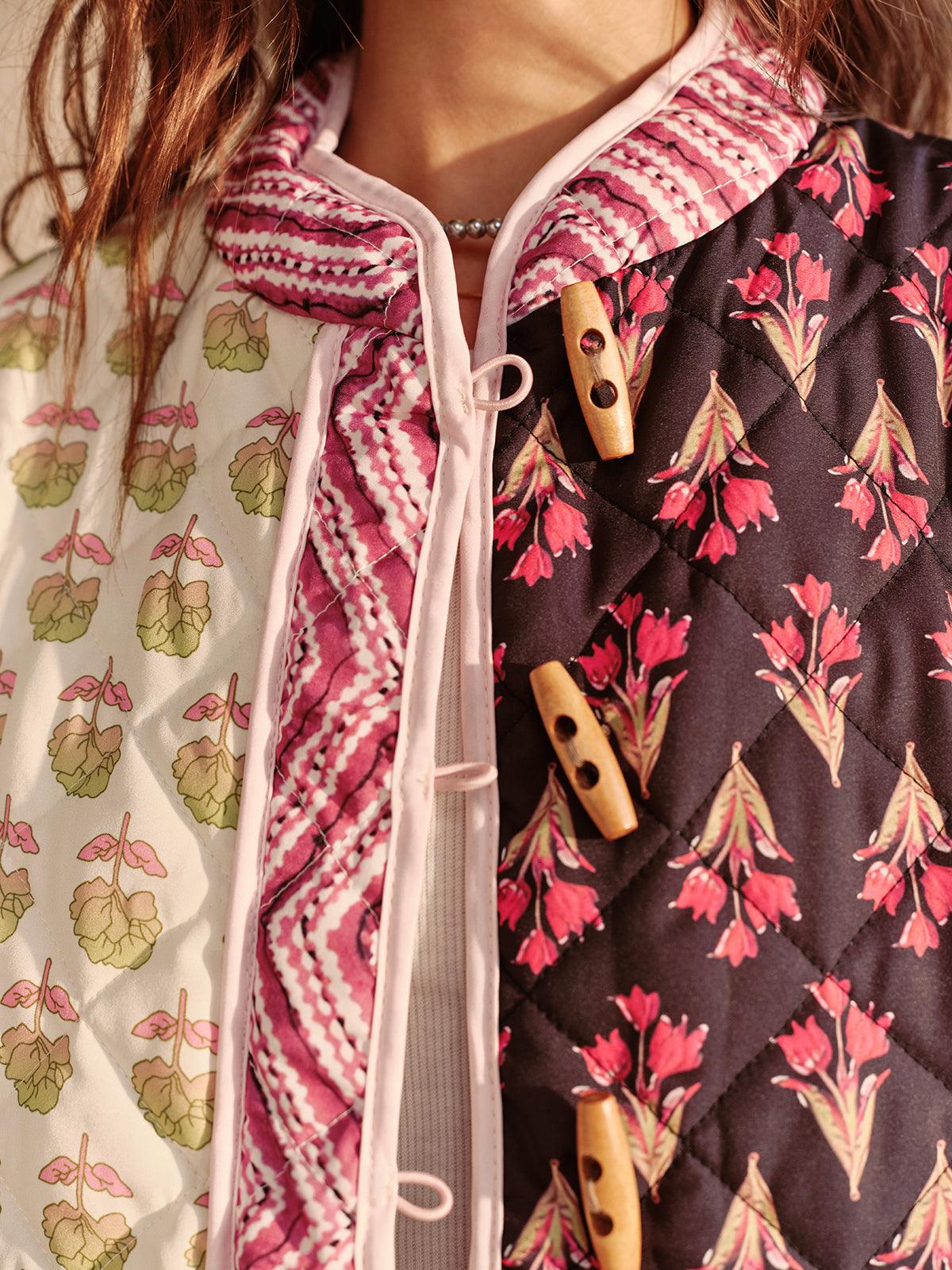 Manteau d'Hiver Imprimé Floral Bohème