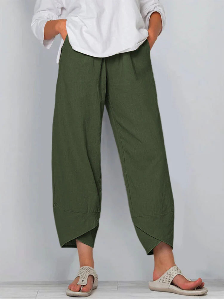 Pantalons décontractés unis à la cheville