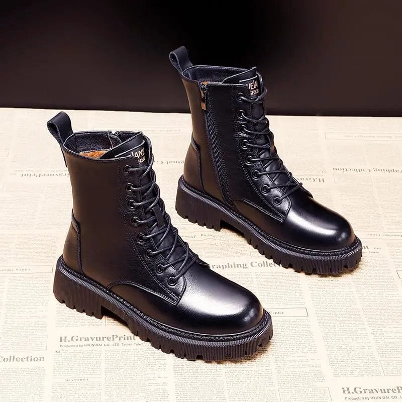 Julia™ | Élégantes Bottes en Cuir Noir