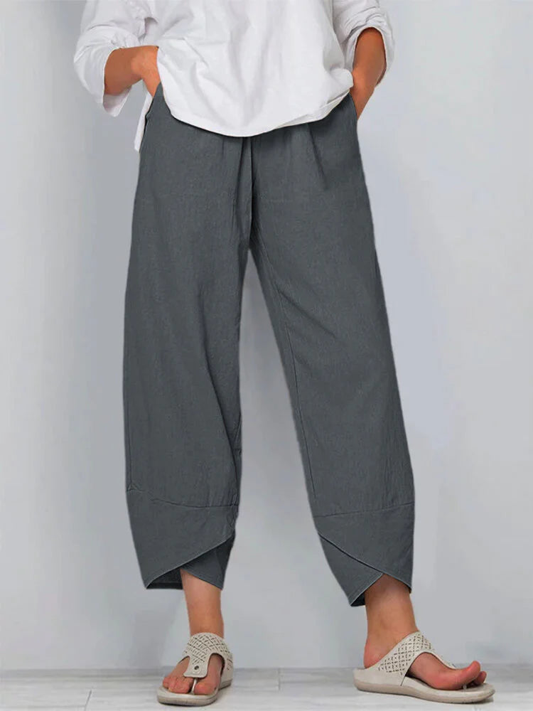 Pantalons décontractés unis à la cheville