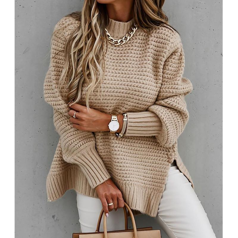 Pull Tricoté avec Fente Latérale