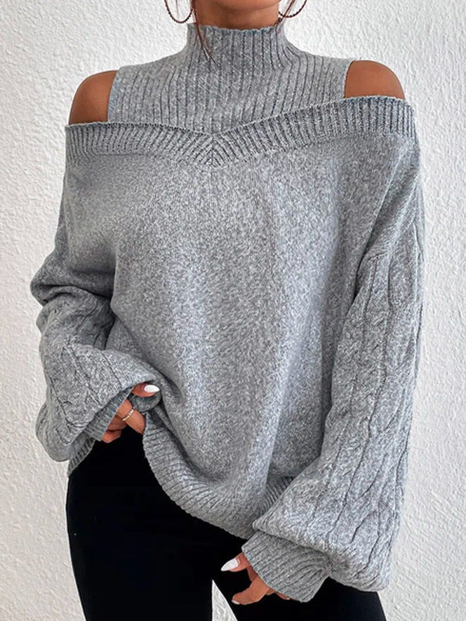 Pull sans manches à col montant et découpes