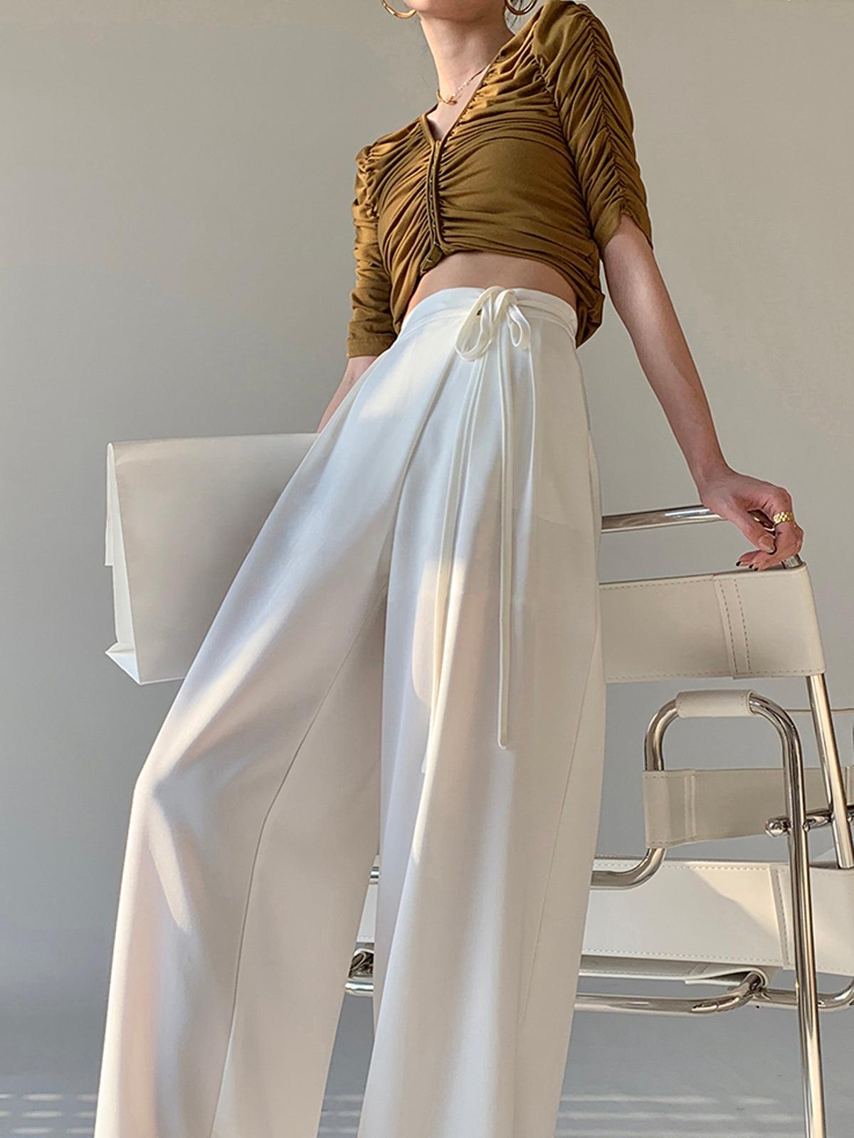 Large Fluid Trousers with Belted Waist