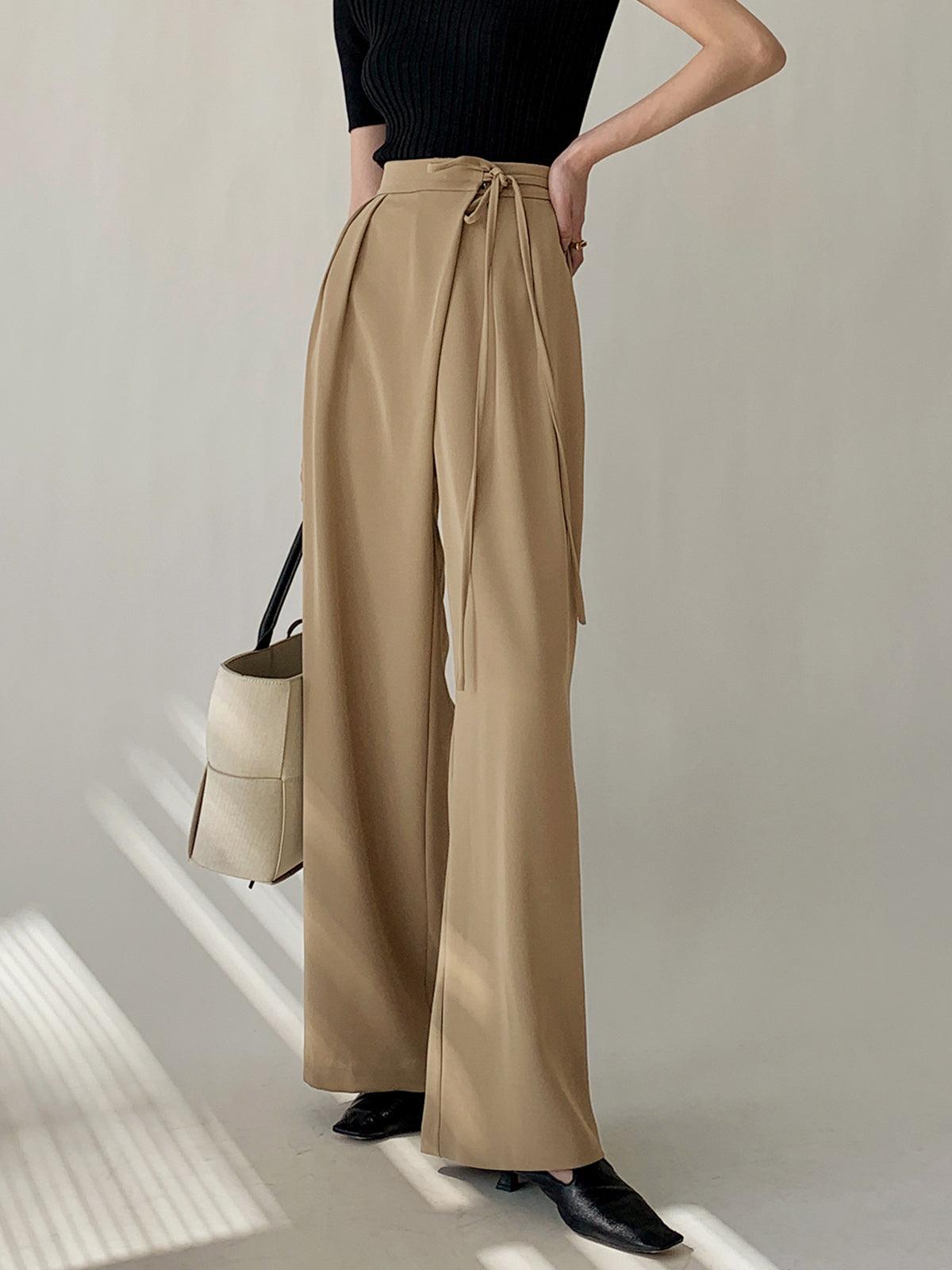 Large Fluid Trousers with Belted Waist