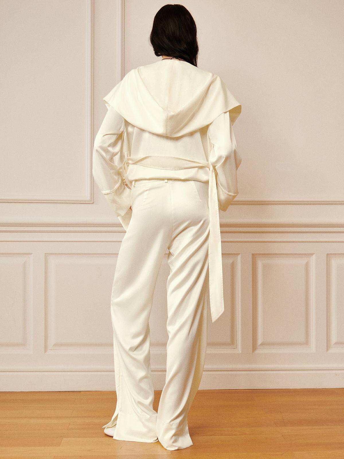 Uni Satiné Palazzo Pants with Slits