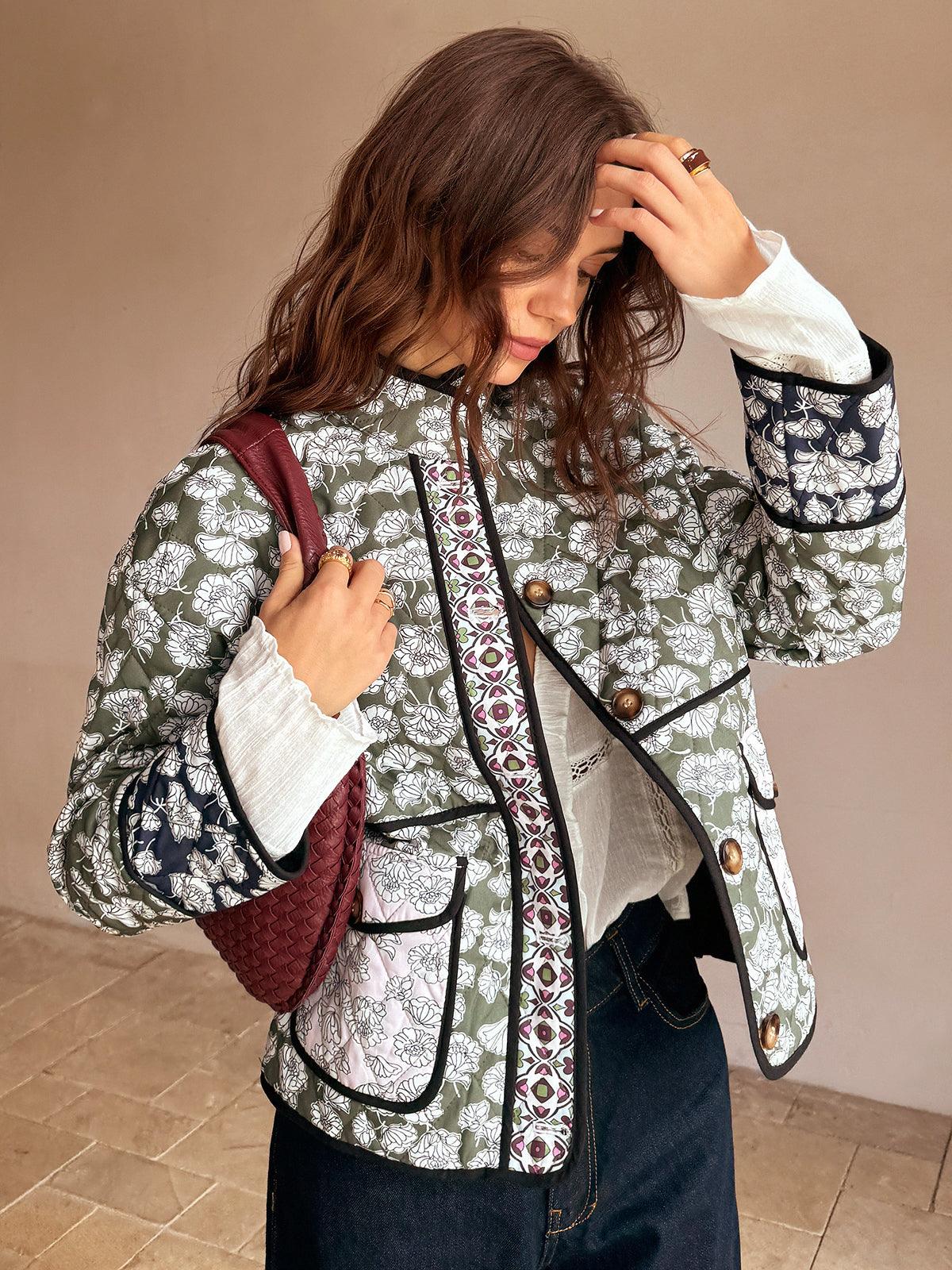 Manteau d'Hiver à Poches Rabat Bohème