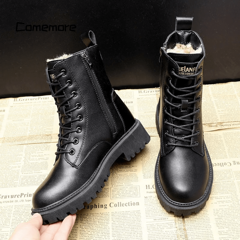 Julia™ | Élégantes Bottes en Cuir Noir